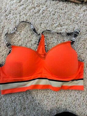 Victoria's Secret Neon Orange Wireless Sports Bralette Womens Size Small